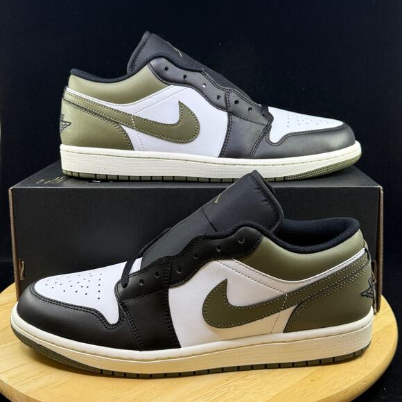 Nike Air Jordan 1 Low Black Toe Medium Olive 553558-092 Men\'s Size 11 New main image 6